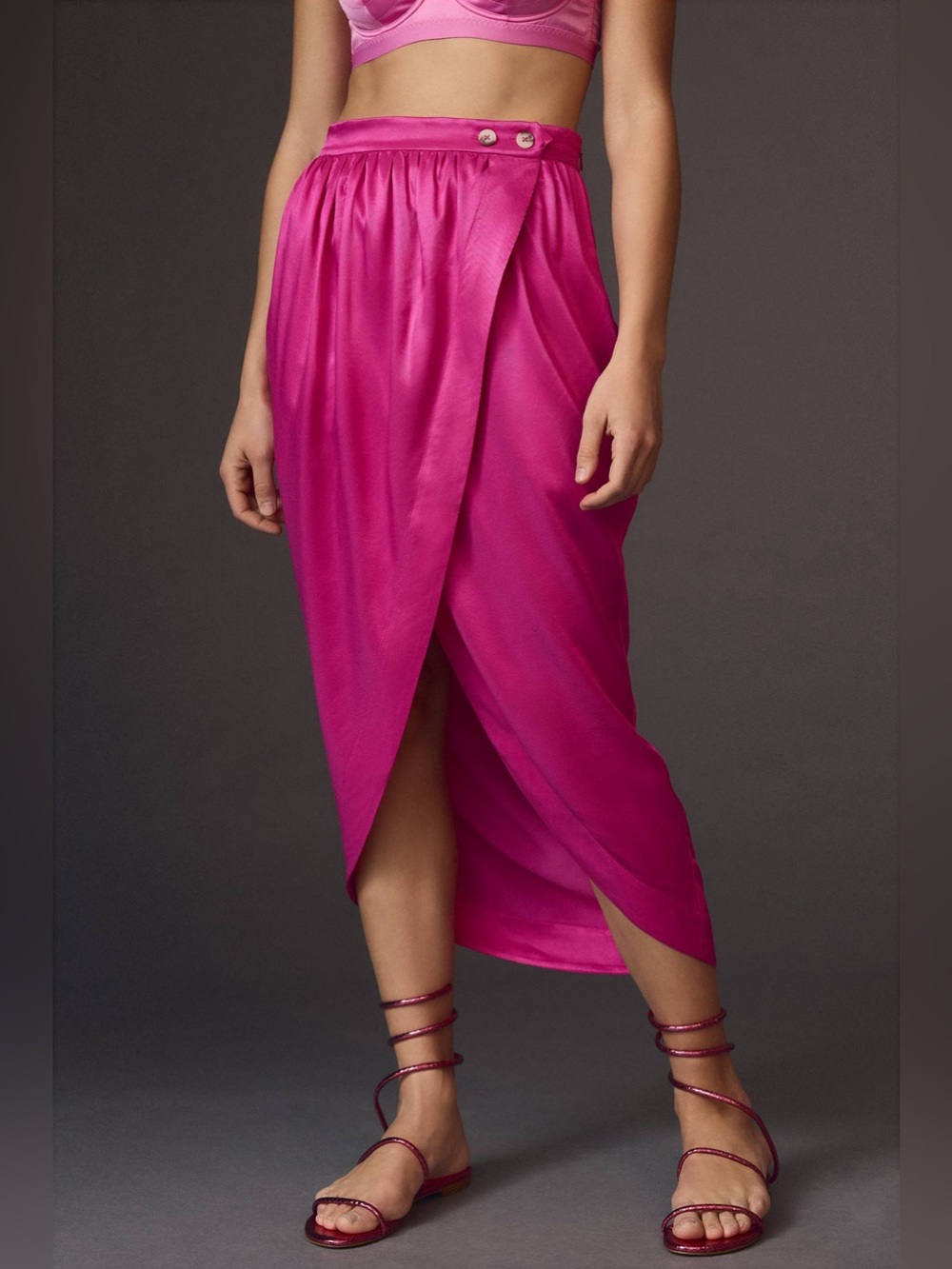 Anthropologie Maeve Tulip Skirt Pink Midi